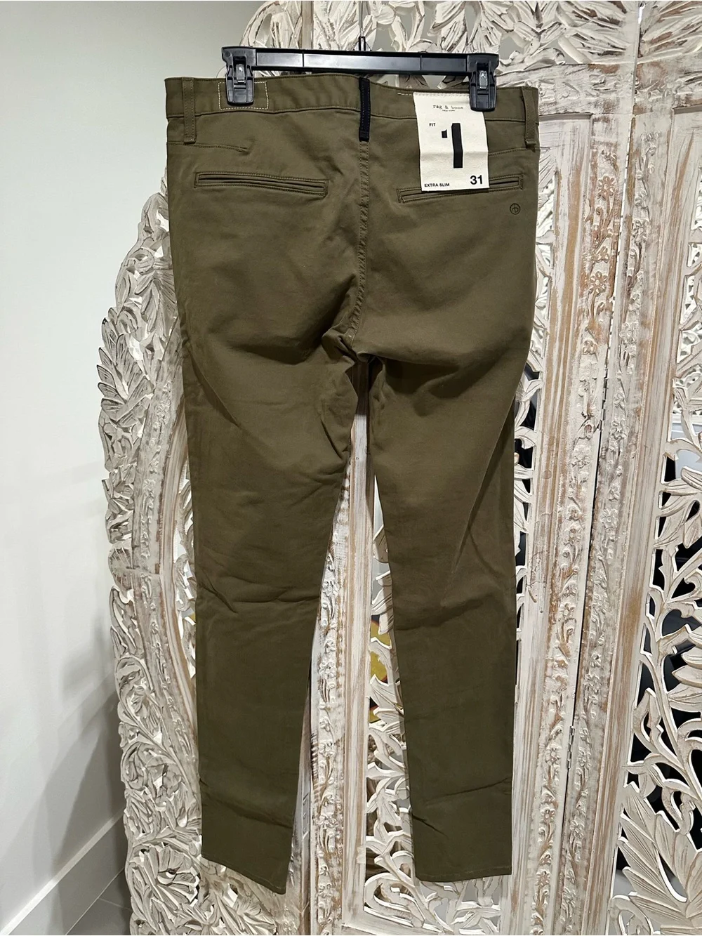 rag & bone Olive Green Extra Slim Chinos